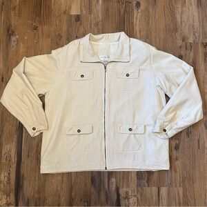 VTG 80s 90s Tan Beige 100% Silk Blazer Jacket